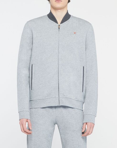 Sweat zippé Cargo gris chiné