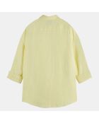 Chemise 100% Lin Regular Fit Garment Dyed jaune clair