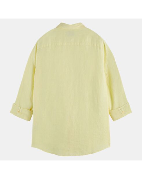 Chemise 100% Lin Regular Fit Garment Dyed jaune clair