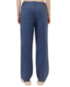 Pantalon 100% Lin Elastique Lin bleu moyen