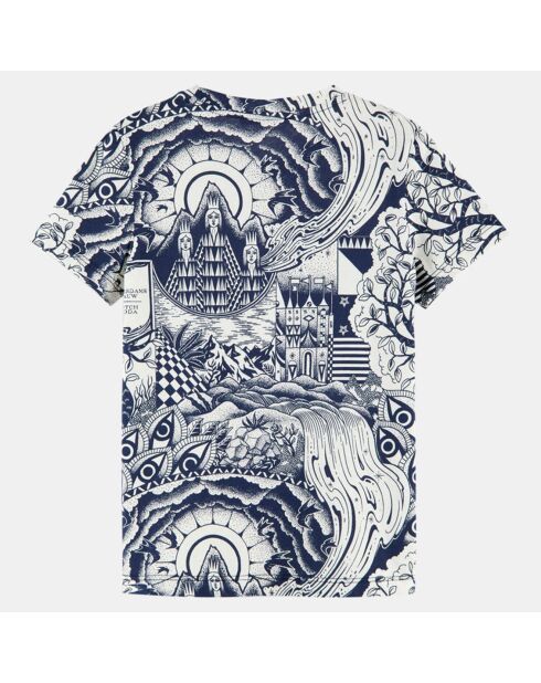 T-Shirt en Coton imprimé bleu