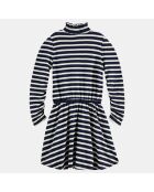 Robe manches longues marinière bleu/blanc