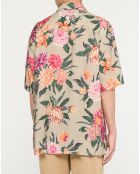 Chemise ample manches courtes Bowling Flower beige