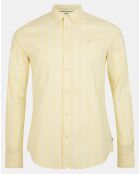 Chemise en Coton Bio Oxford mélangé Slim Fit jaune clair