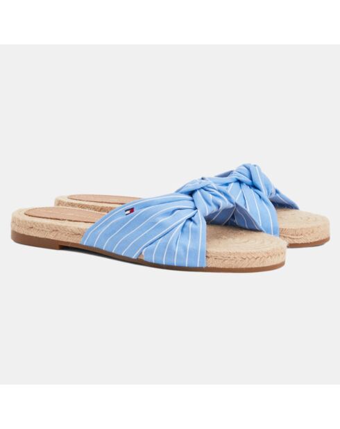 Mules rayées bleues