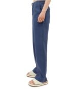 Pantalon 100% Lin Elastique Lin bleu moyen