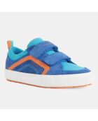 Baskets en Velours de cuir & Textile Alonisso bleu/orange