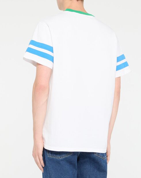 T-Shirt Ringer blanc/bleu