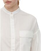 Chemise Col Mao Poche blanche