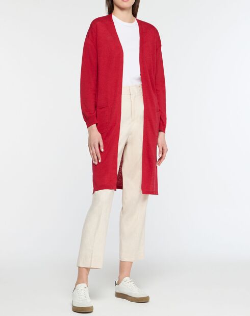 Gilet en Lin & Coton Twin rouge