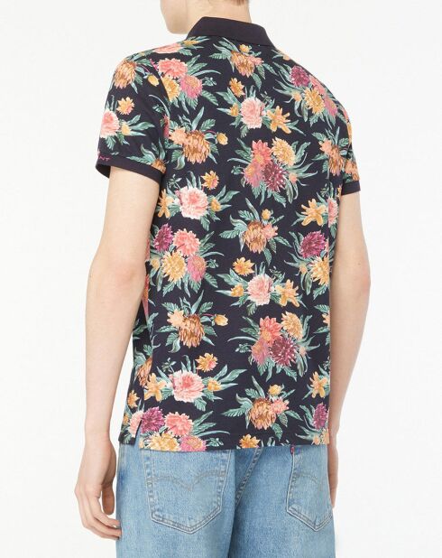Polo Regular Print Flower Alover bleu marine