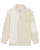 Veste en Jean Oversize Patch blanc/beige