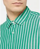 Chemise Regular Fit à rayures vert/blanc