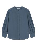 Chemise 100% Lin sans manches Col bleu moyen