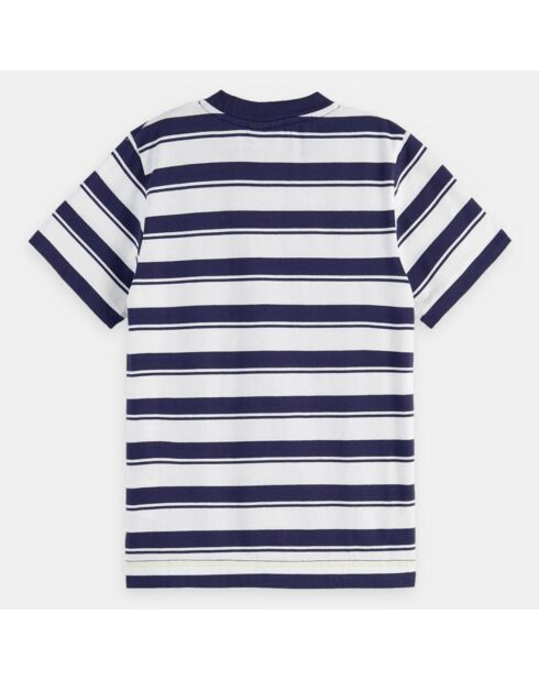 T-Shirt Marinière en Coton bio rayé bleu/blanc