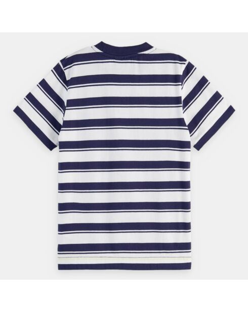 T-Shirt Marinière en Coton bio rayé bleu/blanc