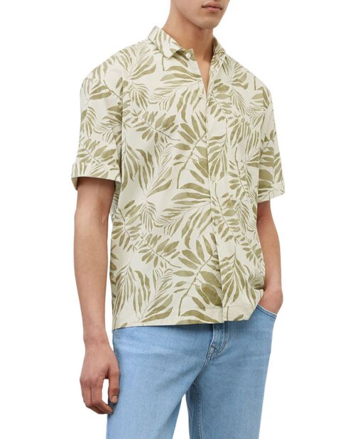 Chemise manches courtes Coton Bio blanc/kaki