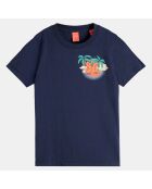 T-Shirt scotch palmier bleu marine