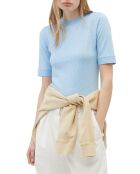 T-Shirt Col Rond Manches courtes Cot Flame bleu clair