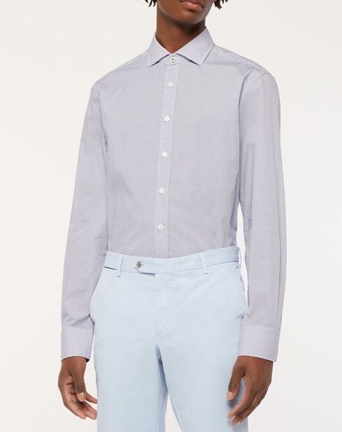 Chemise Slim Fit à imprimé ancres bleu ciel/blanc