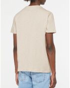 T-Shirt poche fantaisie beige chiné