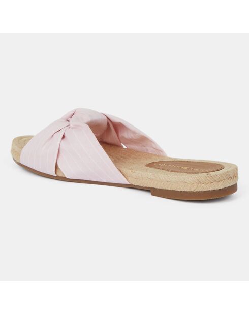 Mules rayées roses