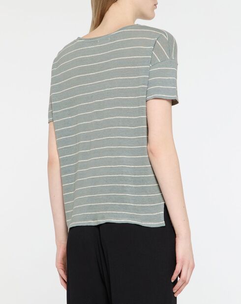 T-Shirt 100% Lin Cinthia bleu