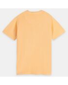 T-Shirt Garment Dyed Logo orange clair