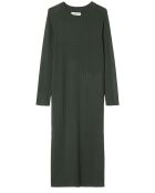 Robe manches longues Col Rond Maille Milano vert foncé