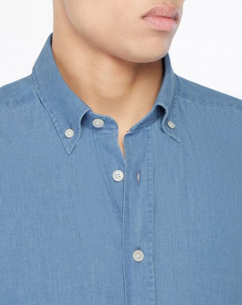 Chemise Slim Fit en Denim bleue