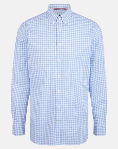 Chemise Regular Fit à carreaux bleu ciel