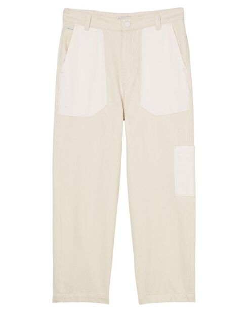 Jean Taille haute Oversize Patch blanc