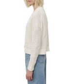 Gilet Tube Maille Ajourée blanc