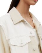 Veste en Jean Oversize Patch blanc/beige