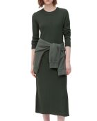 Robe manches longues Col Rond Maille Milano vert foncé