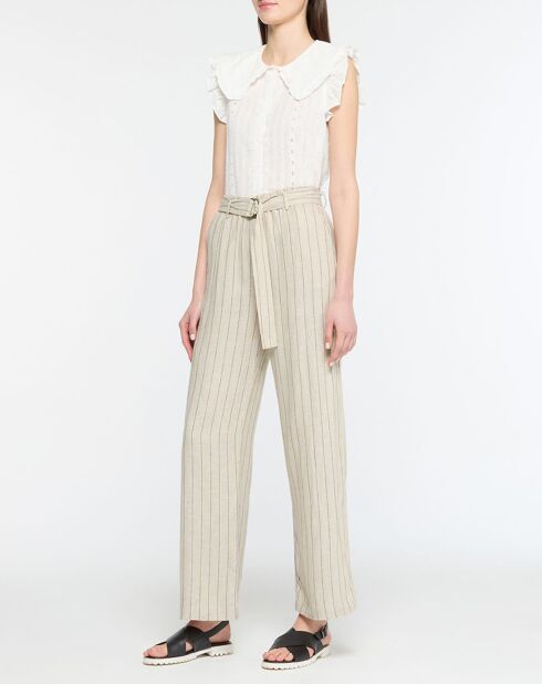 Nara broek van ecru linnenmix