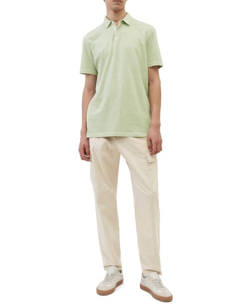 Polo de manga corta de punto de algodón orgánico verde agua