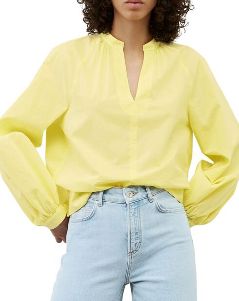 Chemise Col V en Coton Bio jaune