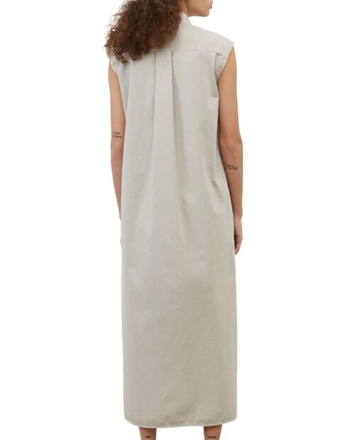 Robe maxi sans manches Bouton gris clair
