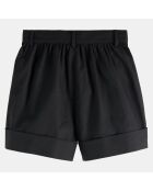 Short en Coton bio à boutons dorés noir