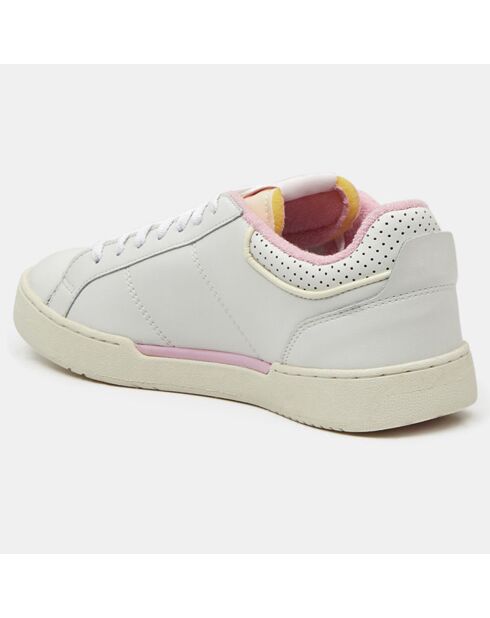 Baskets en Cuir Stadium blanc/rose