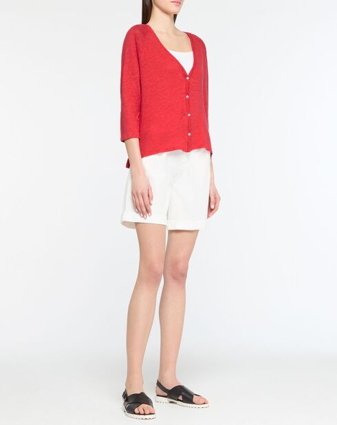 Gilet 100% Lin Lorelai rouge