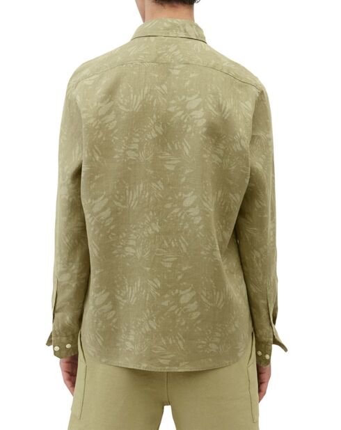 Chemise 100% Lin manches longues Sf kaki clair