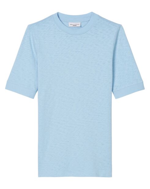 T-Shirt Col Rond Manches courtes Cot Flame bleu clair