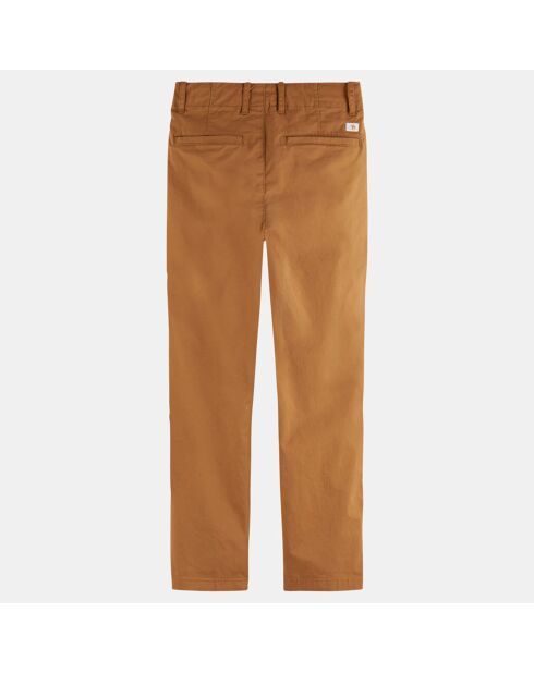 Pantalon Chino en Toile de coton marron