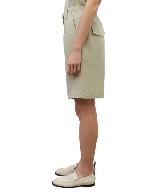 Bermuda en Lin mélangé beige clair