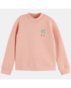 Sweat en Coton bio mélangé Trèfle rose saumon