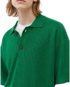 Polo 100% Lin manches courtes Maille vert emeraude