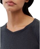 T-Shirt Flame col rond bleu marine