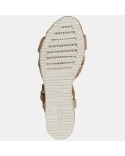 Sandales en Velours de Cuir Ischia beiges - Talon 5,5 cm